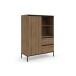 Hochkommode >Bari< in Eichenoptik Braun - 90x124x40cm (BxHxT)