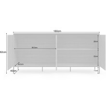Sideboard >Bari< in Eichenoptik Braun - 175x82x40cm (BxHxT)