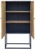 Highboard >Madira< in Schwarz, Mangoholz/Metall - 90x160x40cm (BxHxT)