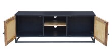 Lowboard >Madira< in Schwarz, Mangoholz/Metall - 140x50x40cm (BxHxT)