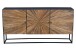 Sideboard >Madira< in Schwarz, Mangoholz/Metall - 180x90x40cm (BxHxT)