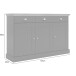 Sideboard >Motala< in Weiß - 125x80x35cm (BxHxT)