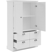 Mehrzweckschrank >Motala< in Weiß - 83x130x35cm (BxHxT)