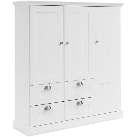 Mehrzweckschrank >Motala< in Weiß - 122x129x35cm (BxHxT)