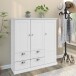 Mehrzweckschrank >Motala< in Weiß - 122x129x35cm (BxHxT)