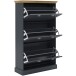 Schuhkipper >Motala< in Anthrazit - 80x132x30cm (BxHxT)
