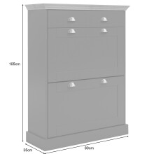 Schuhkipper >Motala< in Anthrazit - 80x105x35cm (BxHxT)