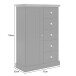Hochkommode >Motala< in Anthrazit - 75x110x35cm (BxHxT)
