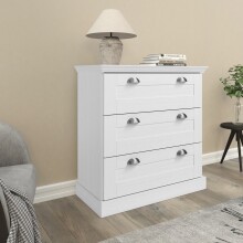 Schubkastenkommode >Motala< in Weiß - 75x80x35cm (BxHxT)