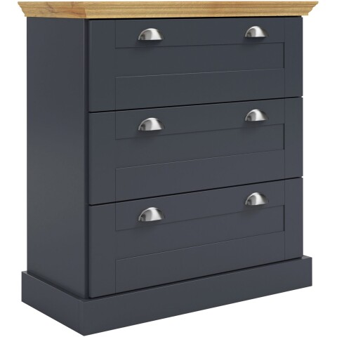 Schubkastenkommode >Motala< in Anthrazit - 75x80x35cm (BxHxT)