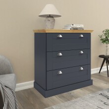 Schubkastenkommode >Motala< in Anthrazit - 75x80x35cm (BxHxT)
