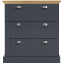 Schubkastenkommode >Motala< in Anthrazit - 75x80x35cm (BxHxT)