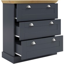 Schubkastenkommode >Motala< in Anthrazit - 75x80x35cm (BxHxT)
