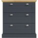 Schubkastenkommode >Motala< in Anthrazit - 75x80x35cm (BxHxT)