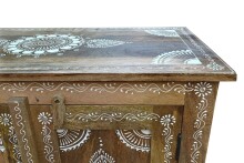 Highboard >Sharma< in Braun, Mangoholz - 80x120x40cm (BxHxT)