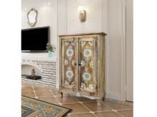 Highboard >Sharma< in Braun, Mangoholz - 80x120x40cm (BxHxT)