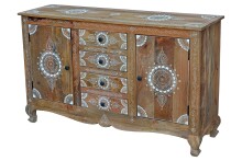 Sideboard >Sharma< in Braun, Mangoholz -...