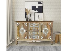 Sideboard >Sharma< in Braun, Mangoholz -...