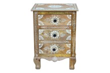Nachtkommode >Sharma< in Braun, Mangoholz - 50x70x40cm (BxHxT)