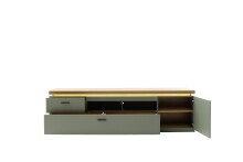 Wohnwand >MONIZ< (2-teilig) Salbei/Eiche, Lowboard 195x57x44cm, Wandboard 175x22x26cm