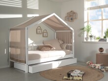 Hausbett >Buche Massiv< in Buche massiv weiß...