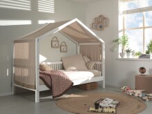 Hausbett >Buche Massiv< in Buche massiv weiß...