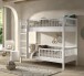 Etagenbett >Buche Massiv< in weiß lackiert - 207,5x175,4x97,5 (BxHxT)