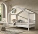 Hausbett >Buche Massiv< in Buche massiv weiß lackiert - 207,5x170x97,5 (BxHxT)