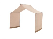 Hausbett >Buche Massiv< in Buche massiv weiß lackiert - 207,5x170x97,5 (BxHxT)