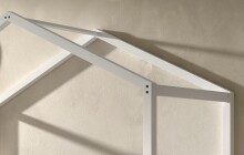 Hausbett >Buche Massiv< in Buche massiv weiß lackiert - 207,5x170x97,5 (BxHxT)