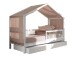 Hausbett >Buche Massiv< in Buche massiv weiß lackiert - 207,5x170x97,5 (BxHxT)