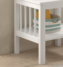 Nachttisch >Buche Massiv< in Buche weiß lackiert - 45x50x50x45 (LxBxHxT)