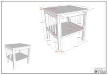 Nachttisch >Buche Massiv< in Buche weiß lackiert - 45x50x50x45 (LxBxHxT)