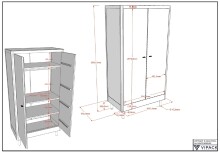 Jugendzimmer-Set >Buche Massiv< (4-teilig) in Buche massiv weiß lackiert