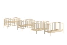 Babybett >Dino< in Buche Natur, Massivholz - 144x84,4x75,5cm (BxHxT)