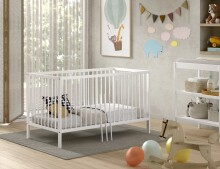 Babybett >Dino< in Buche Weiß, Massivholz -...