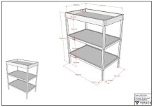 Babymöbel-Set >Dino< in Buche Anthrazit, Massivholz - 144x84,4x75,5cm (BxHxT)