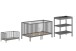Babymöbel-Set >Dino< in Buche Anthrazit, Massivholz - 144x84,4x75,5cm (BxHxT)