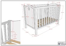 Babymöbel-Set >Amori< (3-teilig) in Weiß, Holzwerkstoff