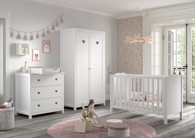Babymöbel-Set >Amori< (4-teilig) in Weiß, Holzwerkstoff