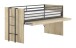 Hochbett >Sam< in Eiche Melamin Dekor - 219x219x116,6x98 (LxBxHxT)