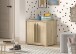 Kommode >Sam< in Eiche Melamin Dekor, Holzwerkstoff - 67,7x61,5x43cm (BxHxT)