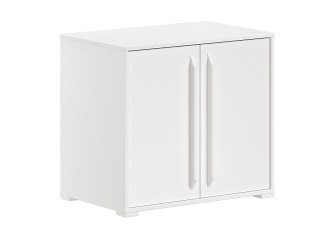 Kommode >Sam< in Weiß Melamin Dekor, Holzwerkstoff - 67,7x61,5x43cm (BxHxT)
