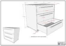 Schubkastenkommode >Sam< in Weiß Melamin Dekor - 67,7x61,5x43 (BxHxT)