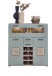 Barschrank >Kathlin< Barfach, Stauraum, LED, schilfgrün / Eiche Dekor - 120x129x37 (BxHxT)