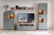 Lowboard >Kathlin< 2 Schübe, schilfgrün / Eiche Dekor - 140x51x47 (BxHxT)
