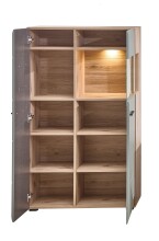 Wohnwand >Kathlin< (5-teilig) schilfgrün / Eiche Dekor - ca. 320x205x47cm (BxHxT)