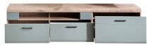 Wohnwand >Kathlin< (3-teilig) schilfgrün / Eiche Dekor - ca. 320x139x47 cm (BxHxT)