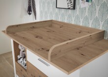 Wickelkommode >Filou< in Weiß / Artisan Eiche Dekor - 120x104x78 (BxHxT)