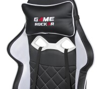 Gaming-Stuhl >Game-Rocker< Racer-Design, schwarz / weiß - 66x128x66cm (BxHxT)